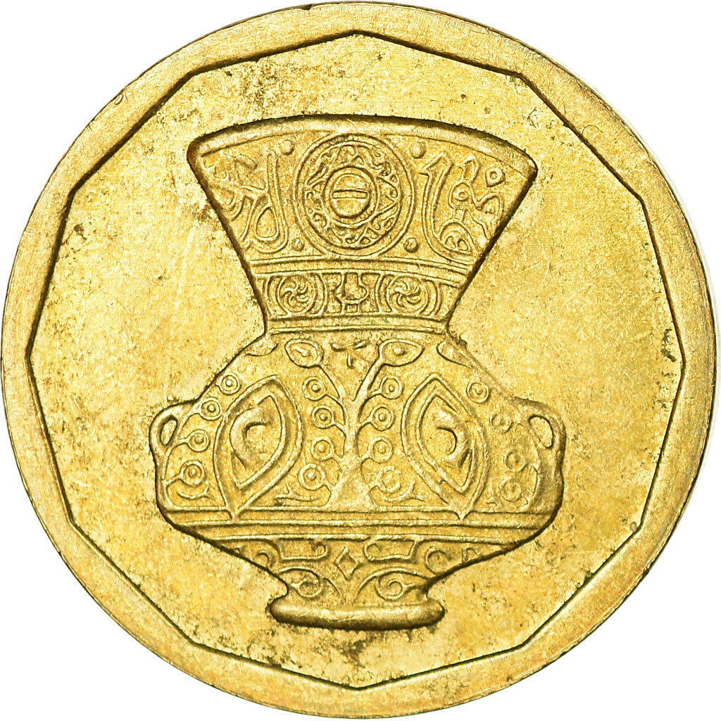 Coin, Egypt, 5 Piastres, 1992/AH1413, EF(40-45), Brass, KM:731