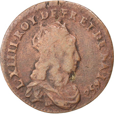 FRANCE, Liard de France au buste juvénile, deuxième type, Liard, 1658, Poitiers,