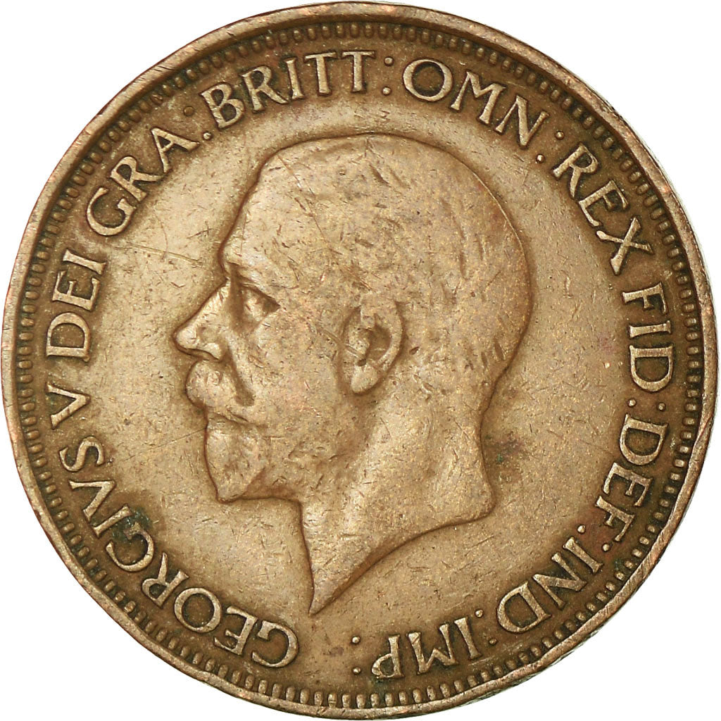 Münze, Großbritannien, George V, 1/2 Penny, 1929, S+, Bronze, KM:837