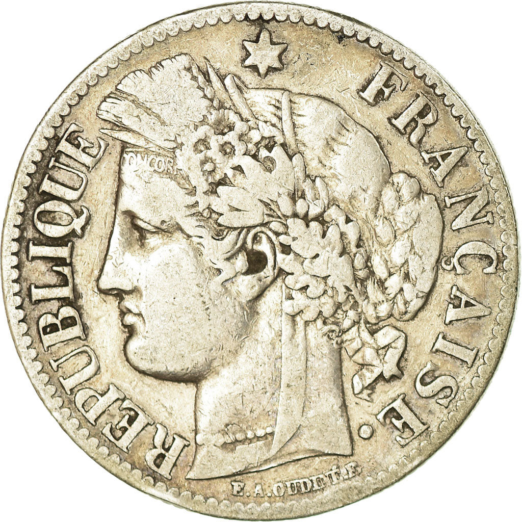 Coin, France, Cérès, 2 Francs, 1887, Paris, VF(20-25), Silver, KM:817.1