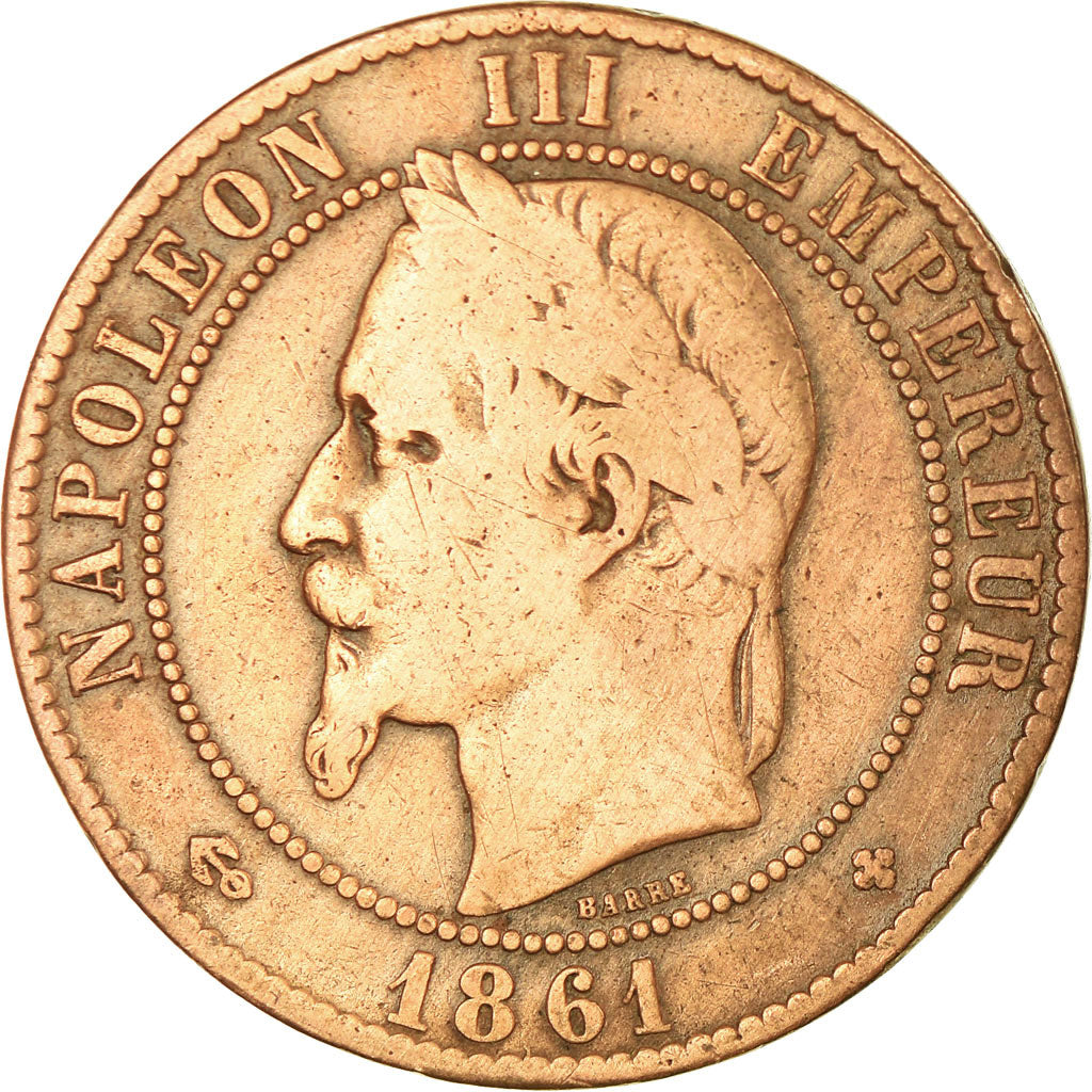Coin, France, Napoleon III, Napoléon III, 10 Centimes, 1861, Strasbourg