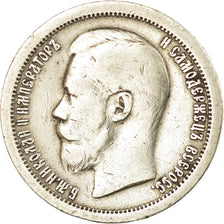 Monnaie, Russie, Nicholas II, 50 Kopeks, 1897, Paris, TB, Argent, KM:58.1