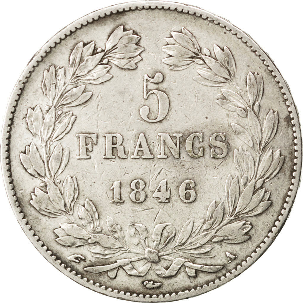 FRANCE, Louis-Philippe, 5 Francs, 1846, Paris, KM #749.1, EF(40-45), Silver,...