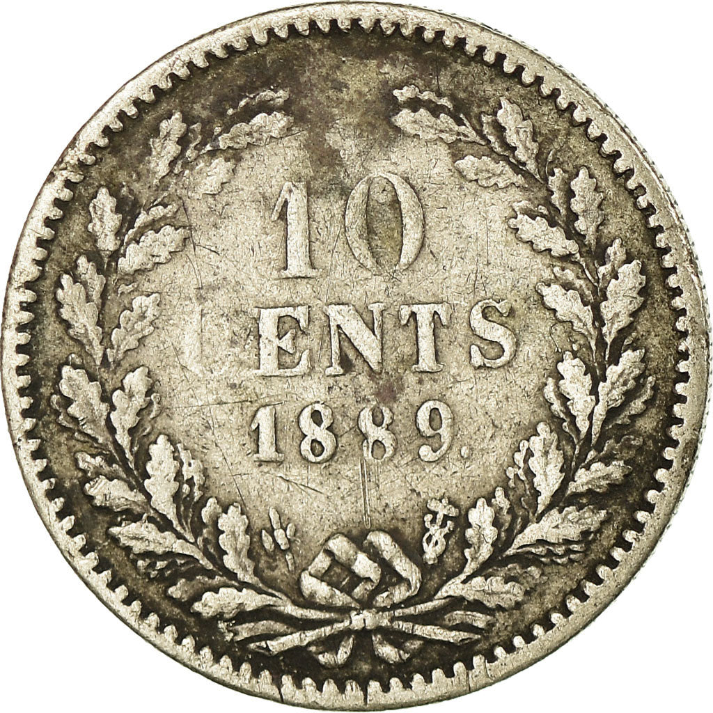 Coin, Netherlands, William III, 10 Cents, 1889, VF(30-35), Silver, KM:80