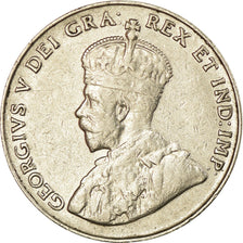 Moeda, Canadá, George V, 5 Cents, 1936, Royal Canadian Mint, Ottawa, EF(40-45)