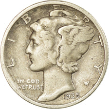 Coin, United States, Mercury Dime, Dime, 1935, U.S. Mint, Philadelphia