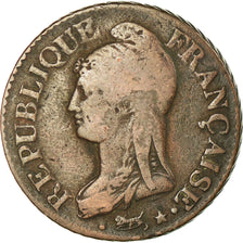 Coin, France, Dupré, 5 Centimes, AN 8, Metz, VF(30-35), Bronze, KM:640.2