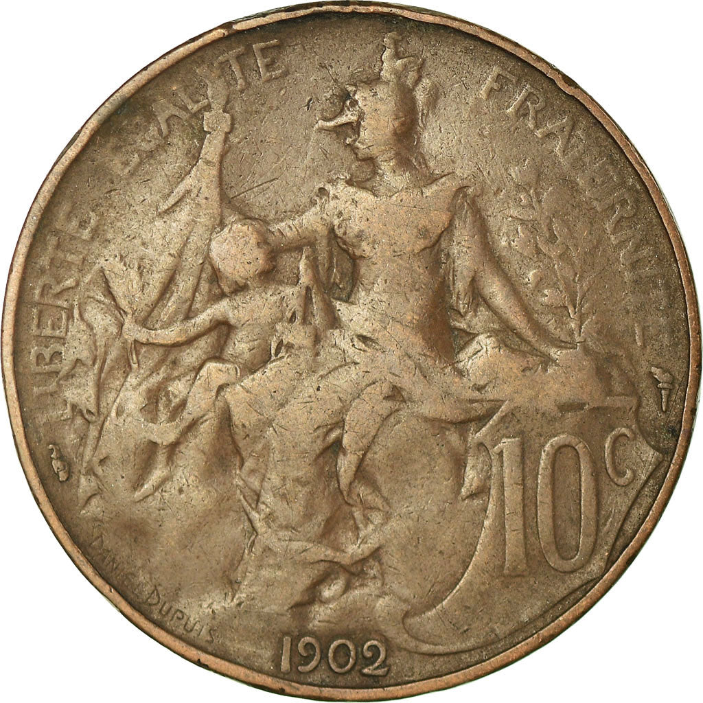 Monnaie, France, Dupuis, 10 Centimes, 1902, Paris, TB+, Bronze, Gadoury:277
