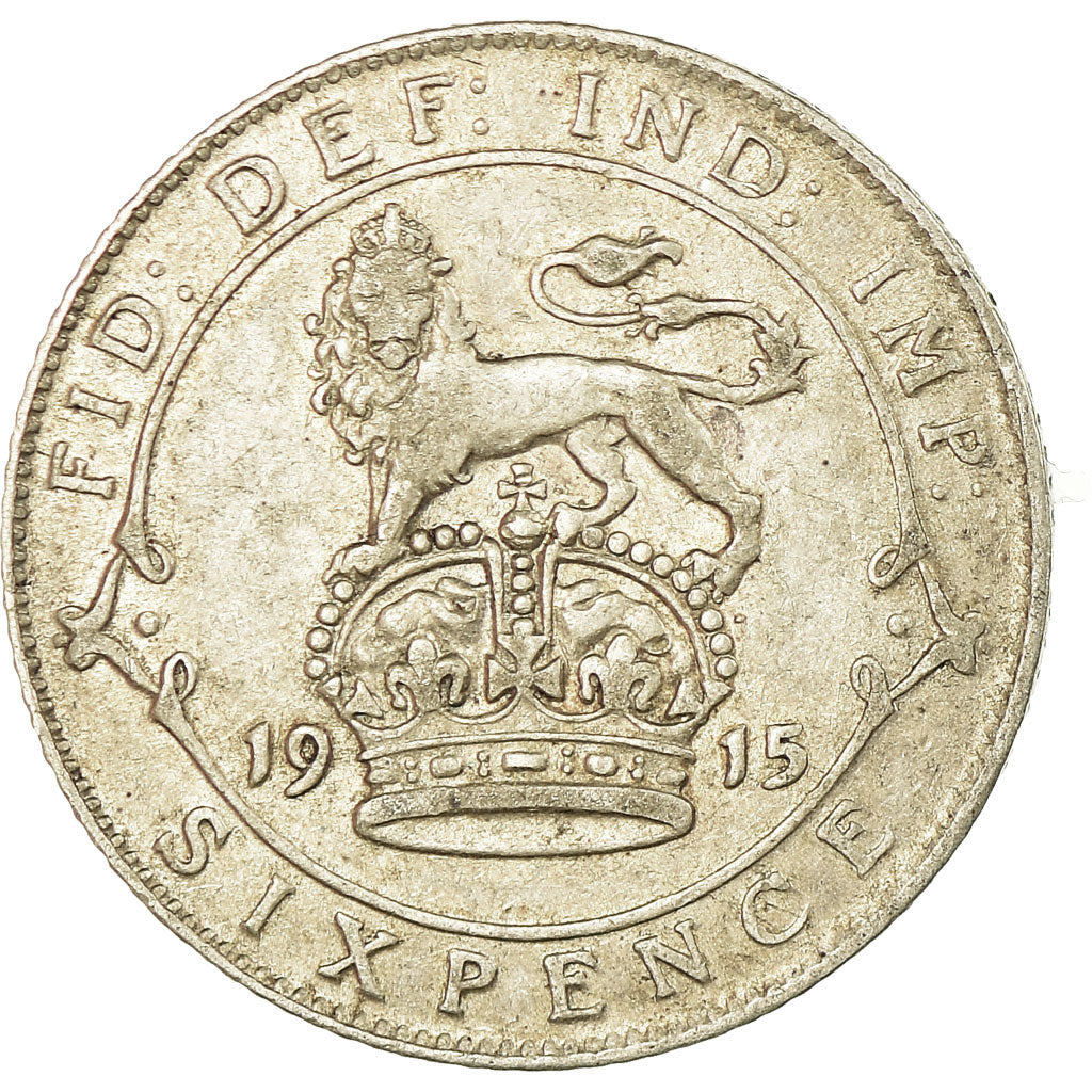 Coin, Great Britain, George V, 6 Pence, 1915, VF(30-35), Silver, KM:815