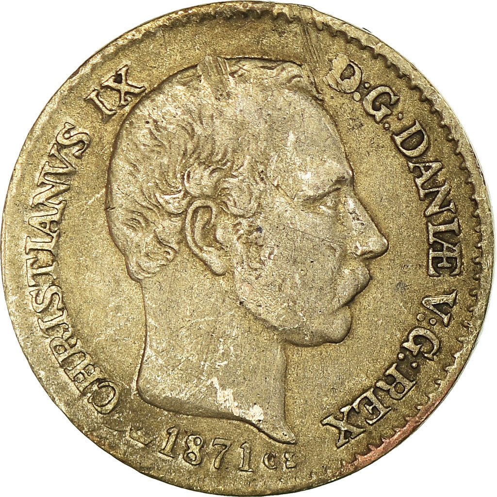 Coin, Denmark, Christian IX, 4 Skilling Rigsmont, 1871, Copenhagen, VF(30-35)