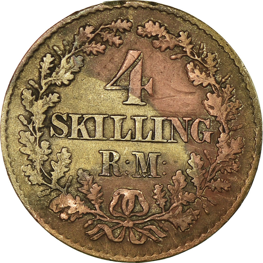 Coin, Denmark, Christian IX, 4 Skilling Rigsmont, 1871, Copenhagen, VF(30-35)