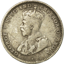 Coin, Ceylon, George V, 10 Cents, 1914, F(12-15), Silver, KM:104