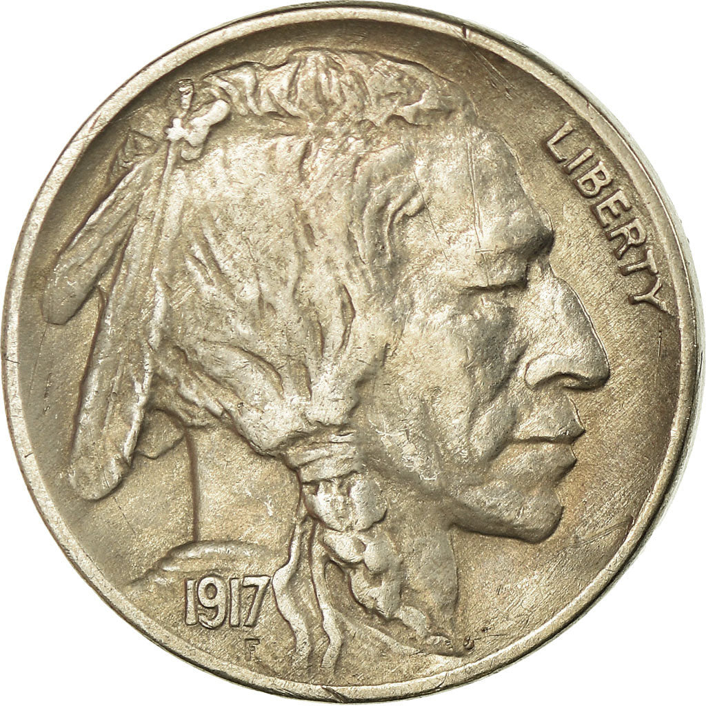 Moeda, Estados Unidos da América, Buffalo Nickel, 5 Cents, 1917, U.S. Mint