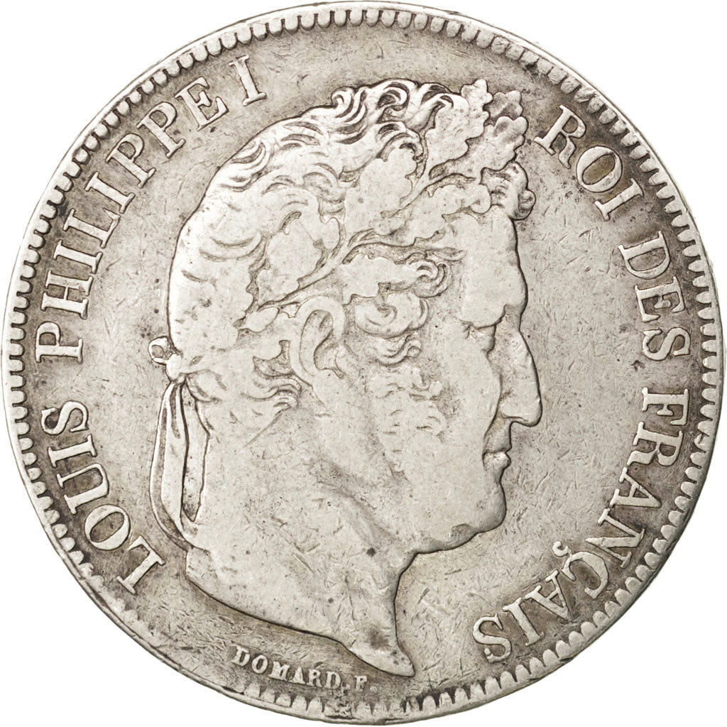 FRANCE, Louis-Philippe, 5 Francs, 1833, Marseille, KM #749.10, VF(20-25),...