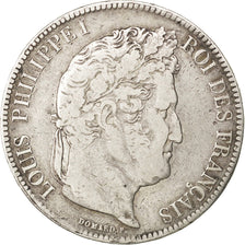 FRANCE, Louis-Philippe, 5 Francs, 1833, Marseille, KM #749.10, VF(20-25),...