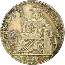 Moneda, INDOCHINA FRANCESA, 10 Cents, 1922, Paris, MBC+, Plata, KM:16.1