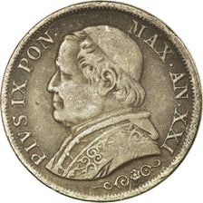Coin, ITALIAN STATES, PAPAL STATES, Pius IX, Lira, 1866, Roma, VF(30-35)