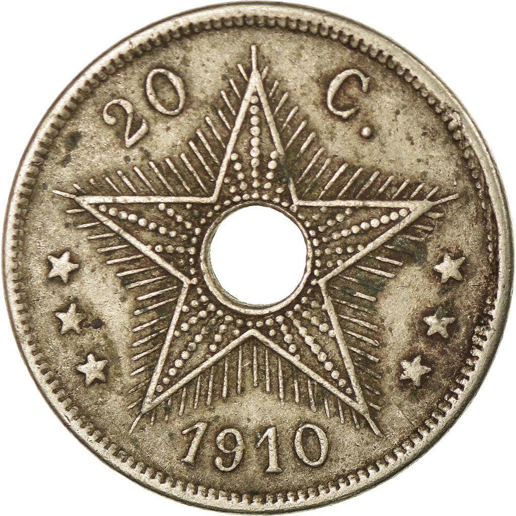 Moneta, Kongo Belgijskie,  20 Centimes, 1910, EF(40-45)