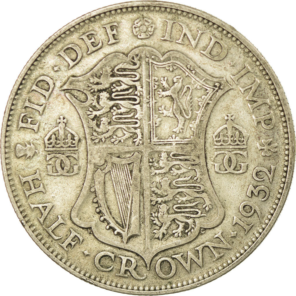Coin, Great Britain, George V, 1/2 Crown, 1932, VF(30-35), Silver, KM:835