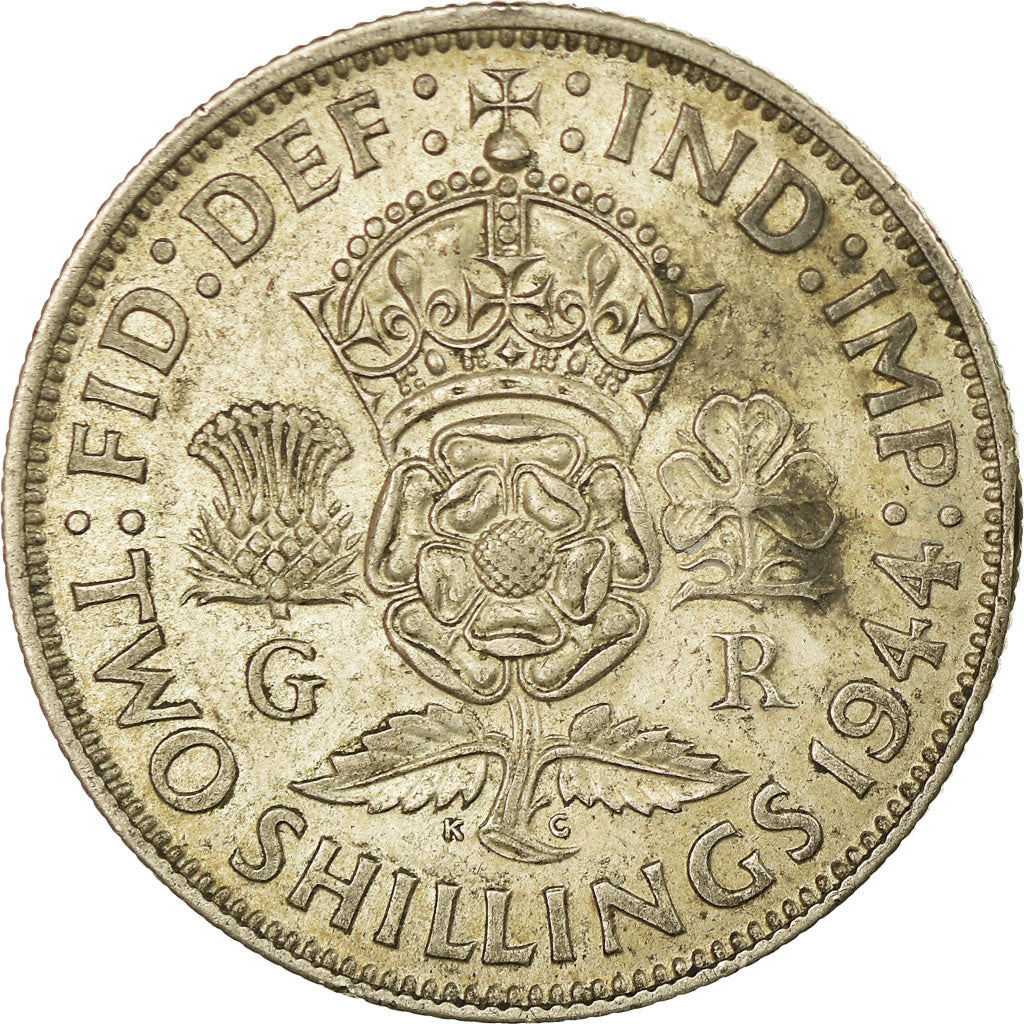 Coin, Great Britain, George VI, Florin, Two Shillings, 1944, VF(20-25), Silver