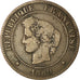 Monnaie, France, Cérès, 5 Centimes, 1880, Paris, TB, Bronze, Gadoury:157a