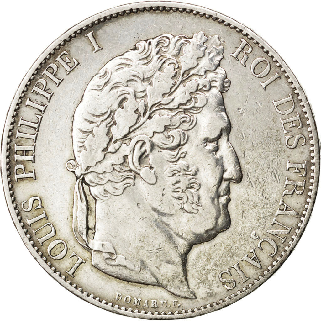 Louis Philippe Ier, 5 Francs tête laurée, 1844 A, KM 749.1