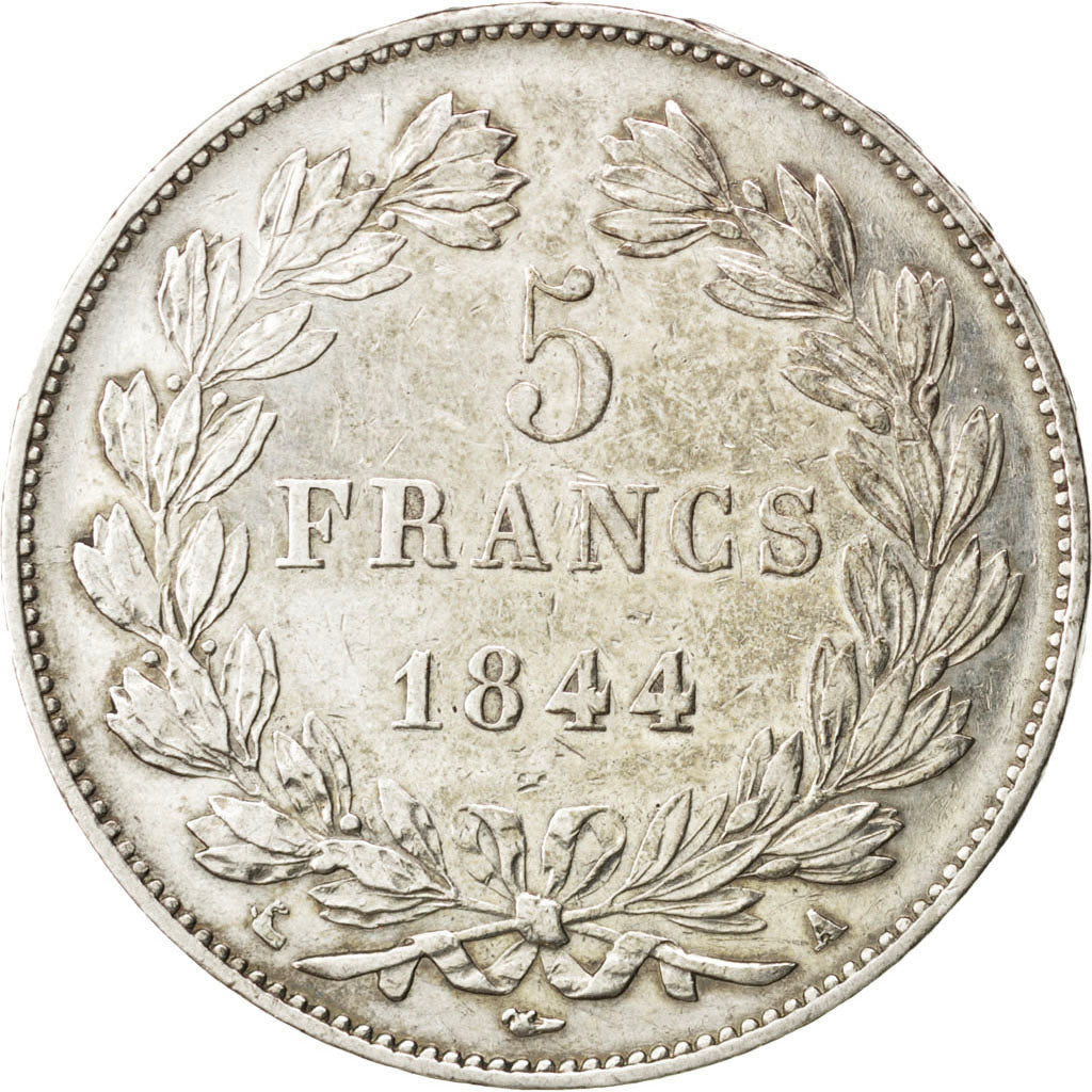 Louis Philippe Ier, 5 Francs tête laurée, 1844 A, KM 749.1