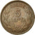 Moneda, Grecia, George I, 5 Lepta, 1869, Strassburg, BC+, Cobre, KM:42