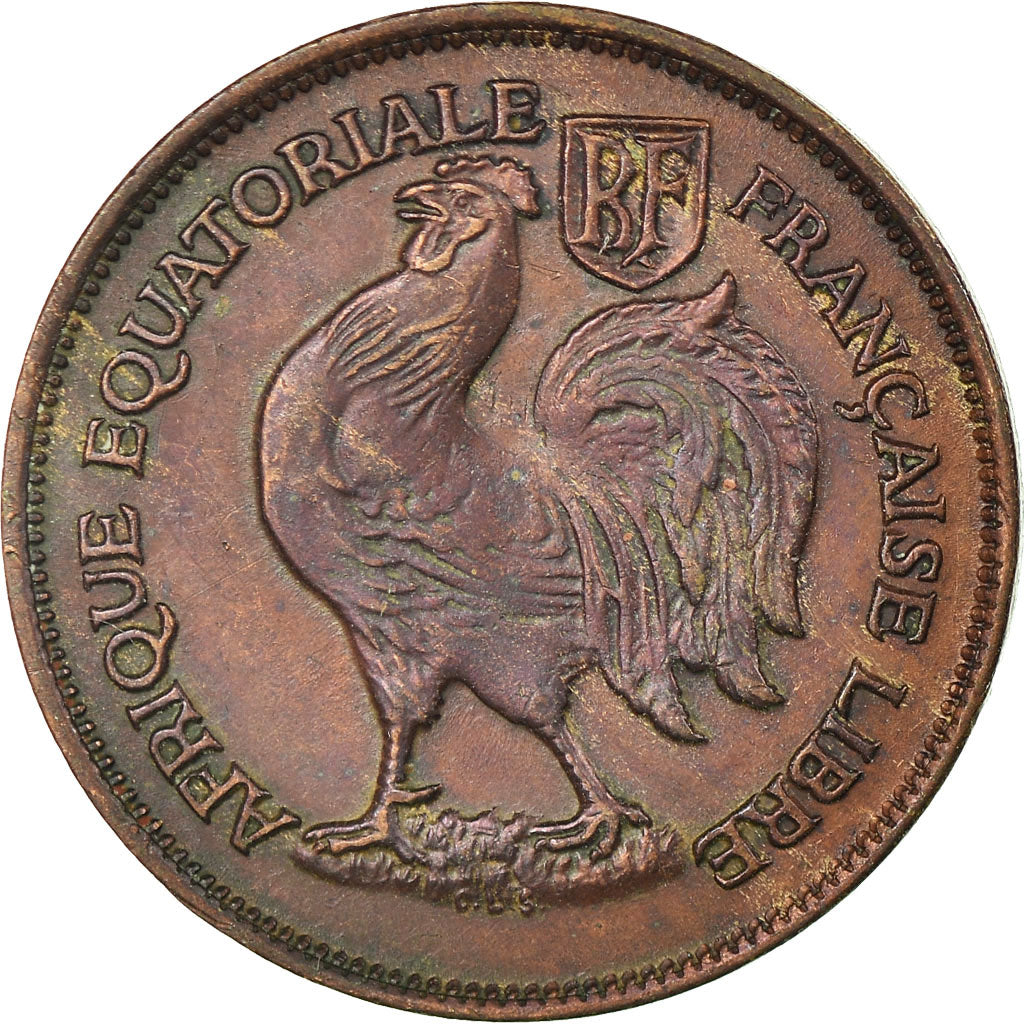 Munten, Frans Equatoriaal Afrika, Franc, 1943, Pretoria, ZF, Bronze, KM:2a