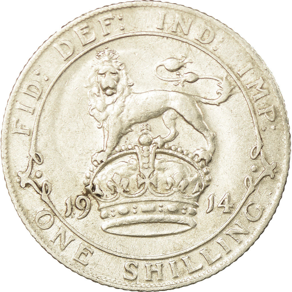 Coin, Great Britain, George V, Shilling, 1914, EF(40-45), Silver, KM:816