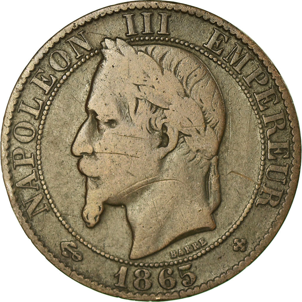 Moneta, Francja, Napoleon III, Napoléon III, 5 Centimes, 1865, Strasbourg