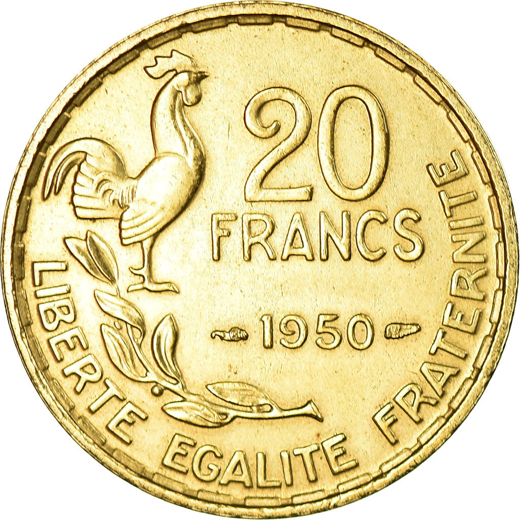 Münze, Frankreich, Guiraud, 20 Francs, 1950, Paris, SS, Aluminum-Bronze