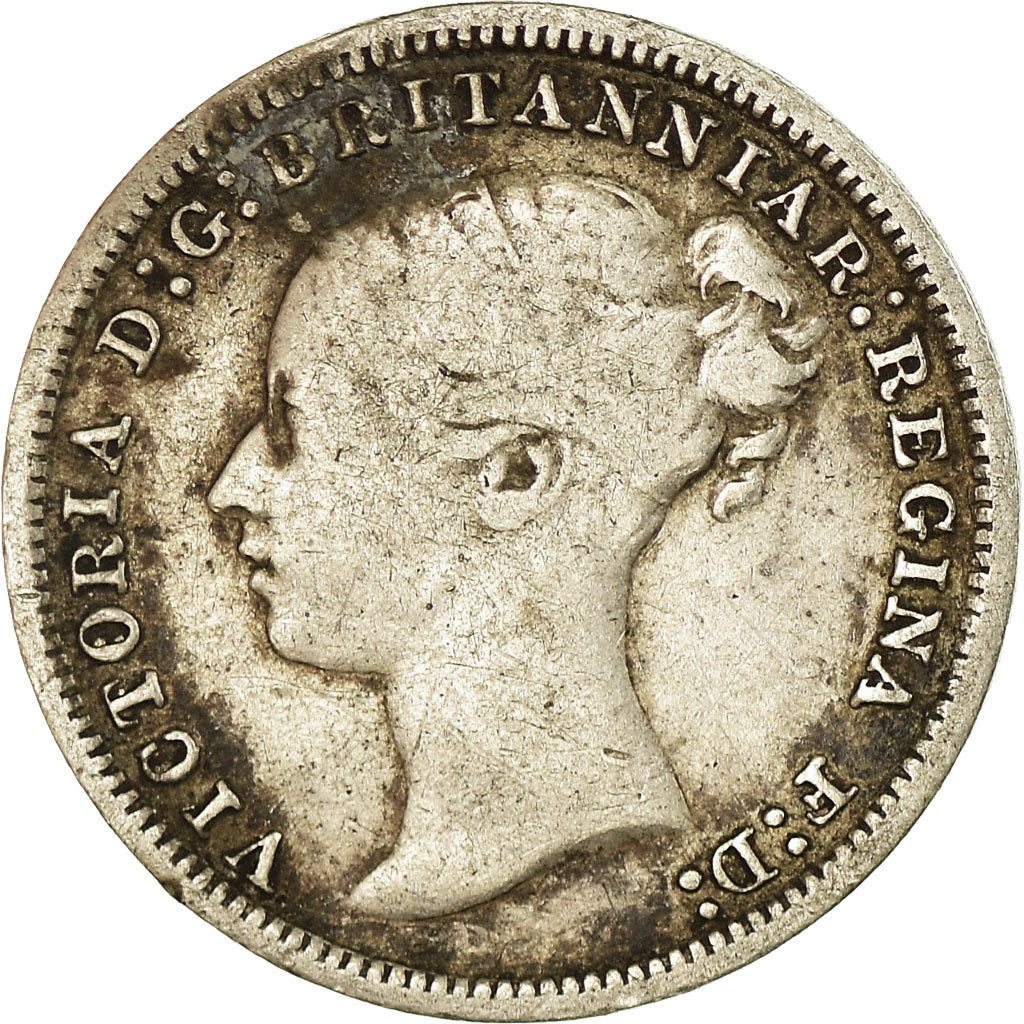 Coin, Great Britain, Victoria, 3 Pence, 1876, VF(20-25), Silver, KM:730