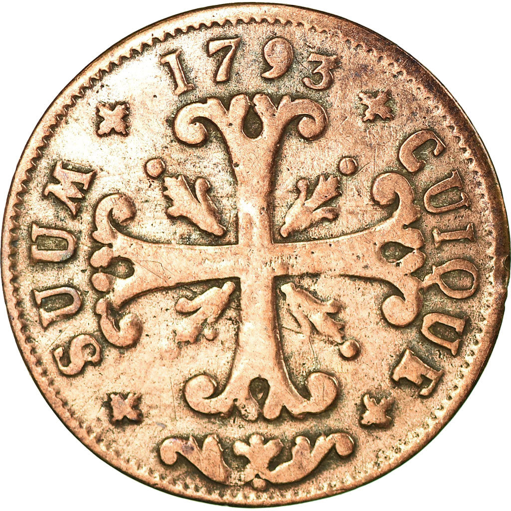 Münze, SWISS CANTONS, NEUCHATEL, 1/2 Batzen, 1793, Neuenburg, S+, Billon, KM:47