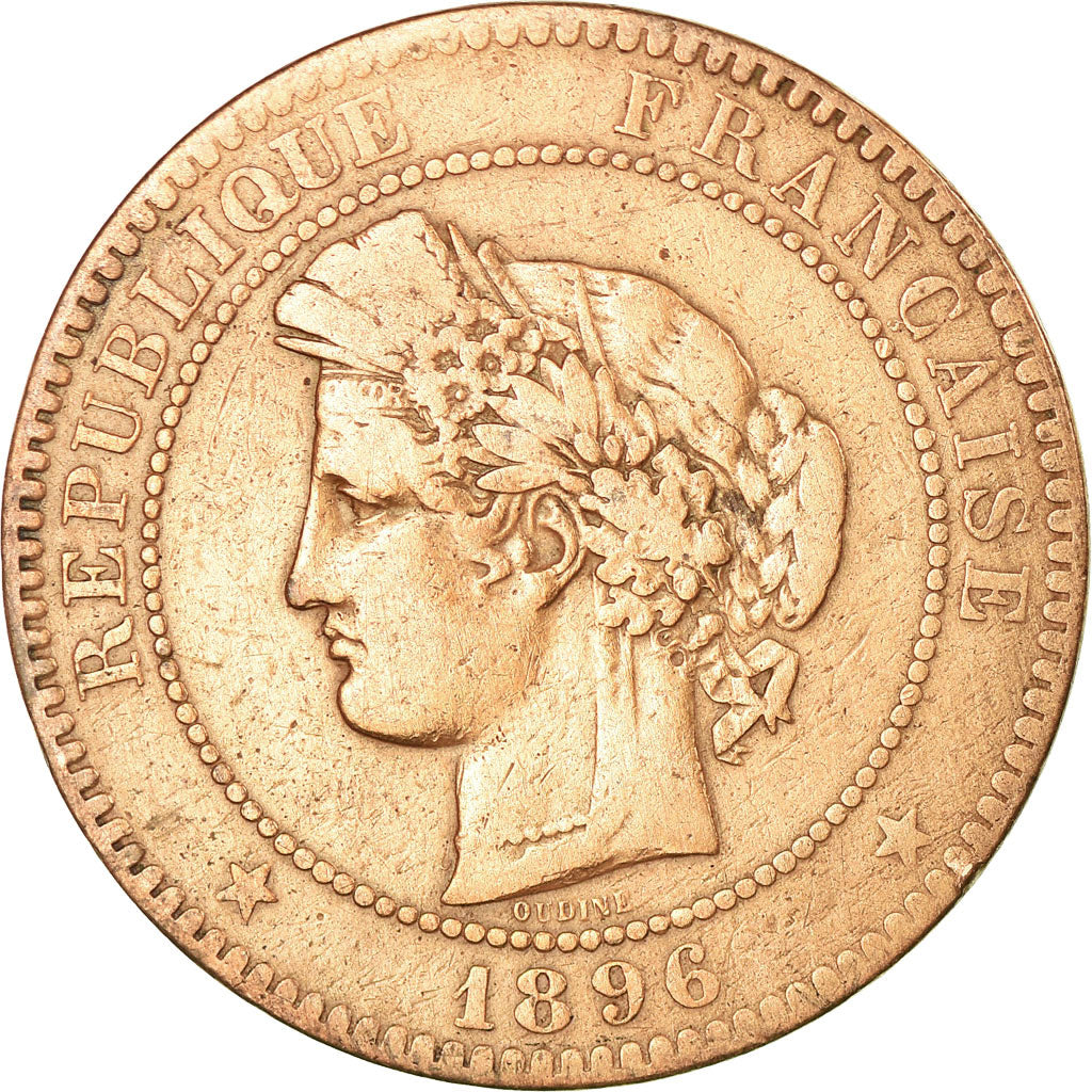 Coin, France, Cérès, 10 Centimes, 1896, Paris, VF(20-25), Bronze, KM:815.1