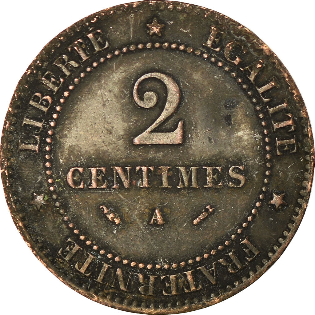 Coin, France, Cérès, 2 Centimes, 1883, Paris, EF(40-45), Bronze, KM:827.1