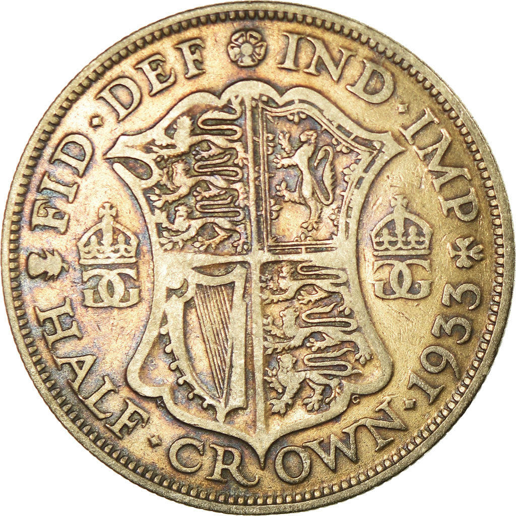 Coin, Great Britain, George V, 1/2 Crown, 1933, VF(30-35), Silver, KM:835