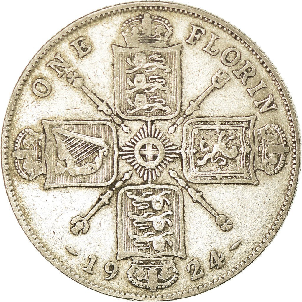Coin, Great Britain, George V, Florin, Two Shillings, 1924, VF(20-25), Silver