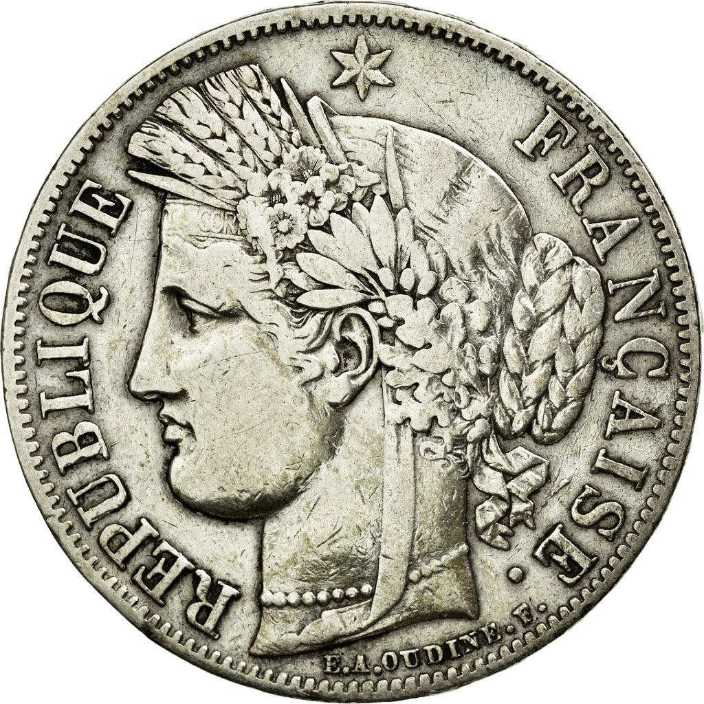 Coin, France, Cérès, 5 Francs, 1849, Paris, EF(40-45), Silver, KM:761.1
