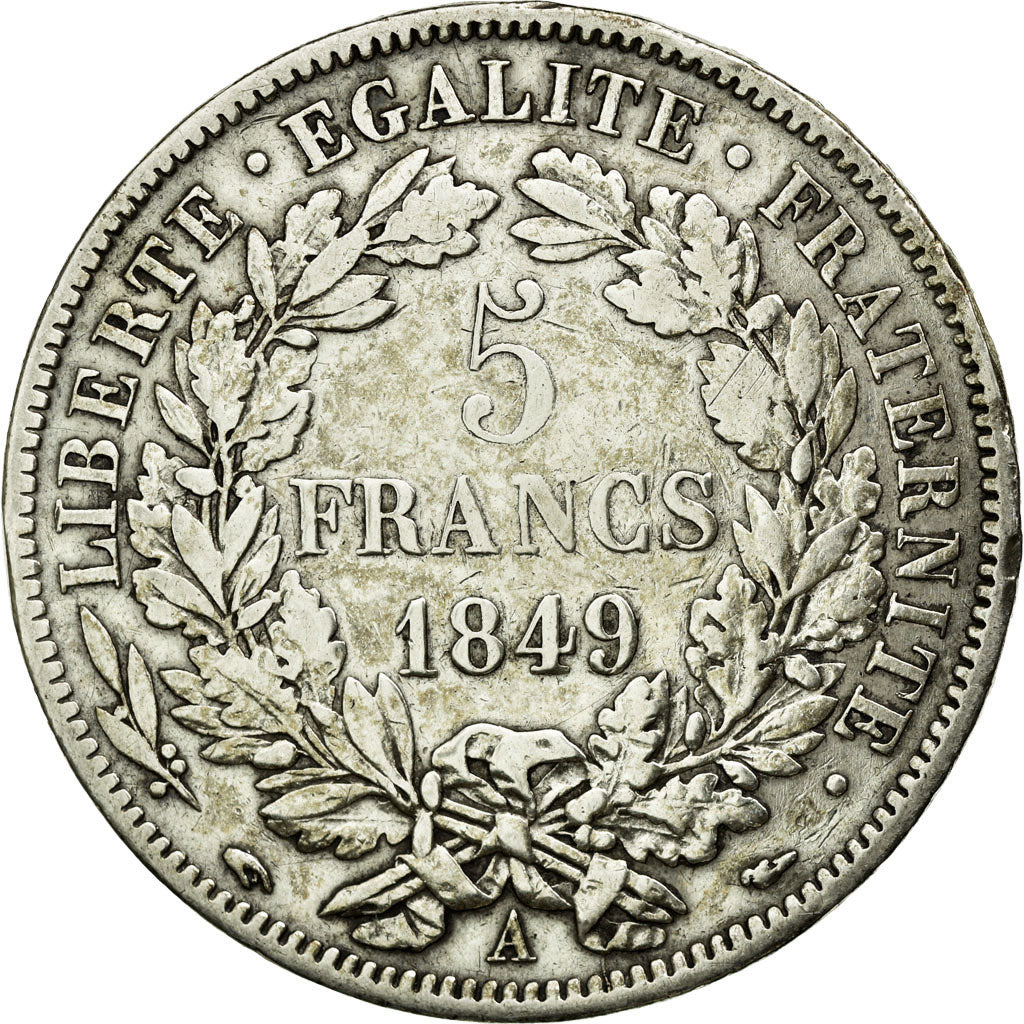 Coin, France, Cérès, 5 Francs, 1849, Paris, EF(40-45), Silver, KM:761.1