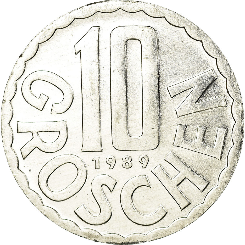 Münze, Österreich, 10 Groschen, 1989, Vienna, VZ+, Aluminium, KM:2878