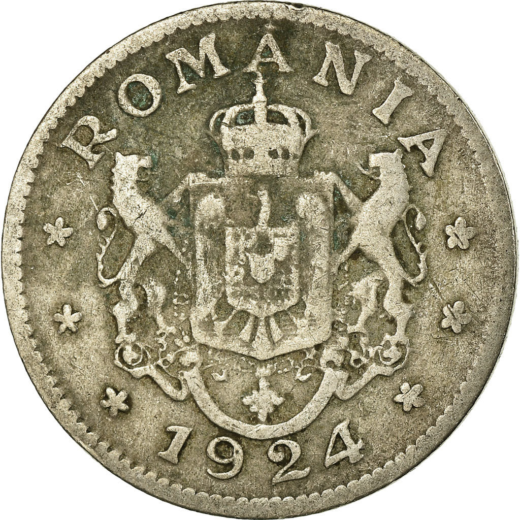 Coin, Romania, Ferdinand I, Leu, 1924, VF(30-35), Copper-nickel, KM:46