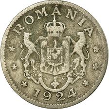 Coin, Romania, Ferdinand I, Leu, 1924, VF(30-35), Copper-nickel, KM:46
