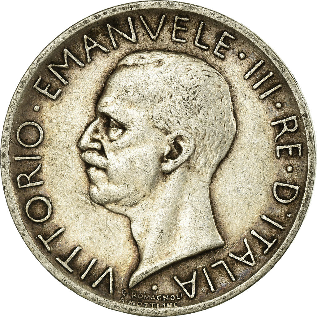 Coin, Italy, Vittorio Emanuele III, 5 Lire, 1929, Rome, EF(40-45), Silver