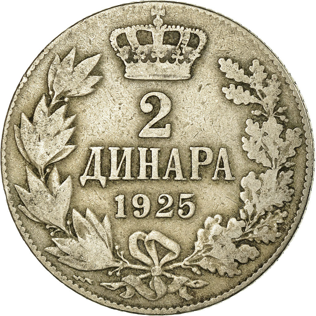 Moeda, Jugoslávia, Alexander I, 2 Dinara, 1923, VF(30-35), Níquel-Bronze, KM:6