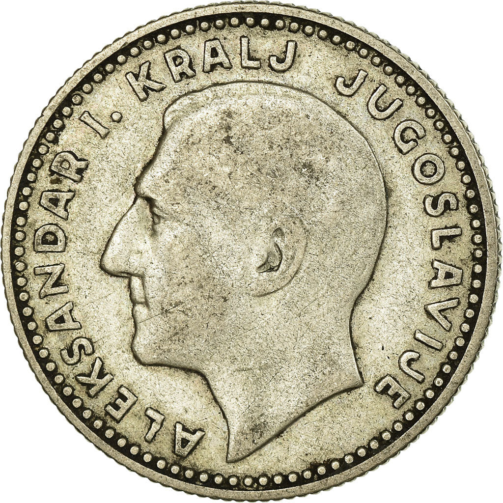 Coin, Yugoslavia, Alexander I, 10 Dinara, 1931, VF(30-35), Silver, KM:10