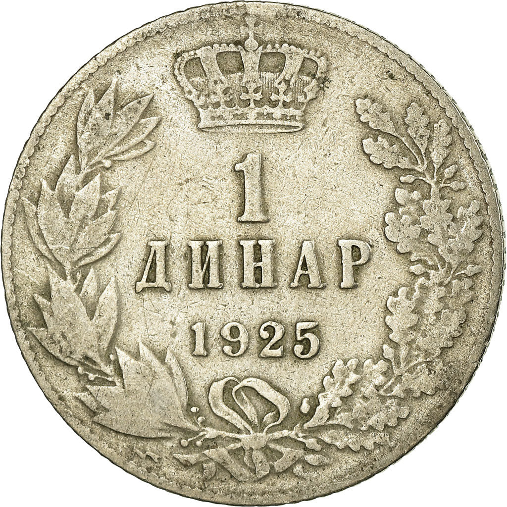 Munten, Joegoslaviëe, Alexander I, Dinar, 1925, Poissy, FR, Nickel-Bronze, KM:5