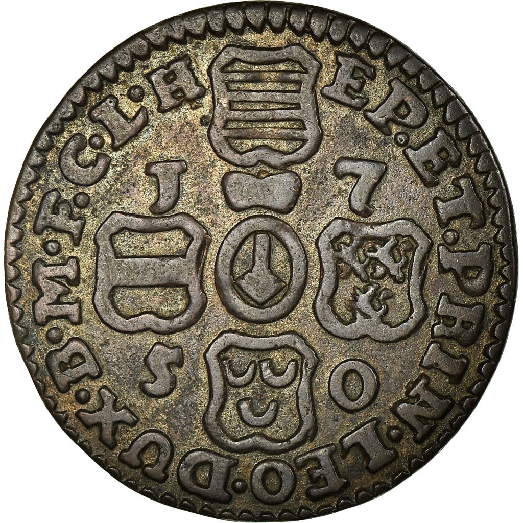 Coin, LIEGE, John Theodore, Liard, 1750, Liege, EF(40-45), Copper, KM:155