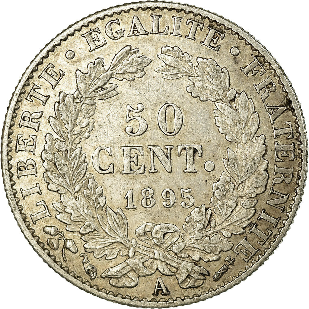 Coin, France, Cérès, 50 Centimes, 1895, Paris, AU(50-53), Silver, KM:834.1
