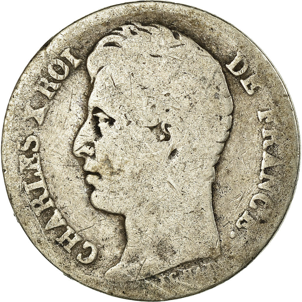 Moneda, Francia, Charles X, 1/2 Franc, 1829, Paris, BC, Plata, KM:723.1